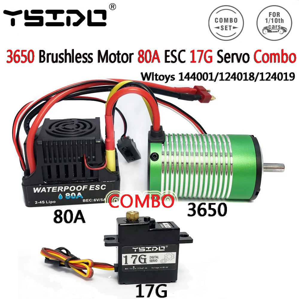 Brushless Motor 3650 - 3650 Brushless Motor 80A ESC 17G