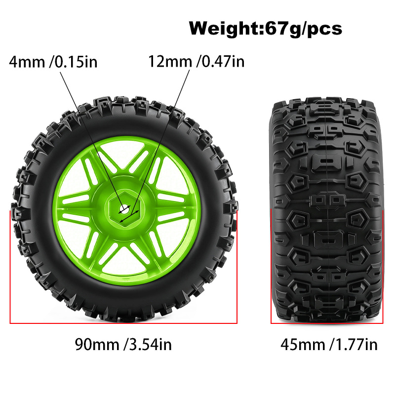 4PCS RC Monster Truck Wheels T - Rc Truck Monster ulasan dan harga