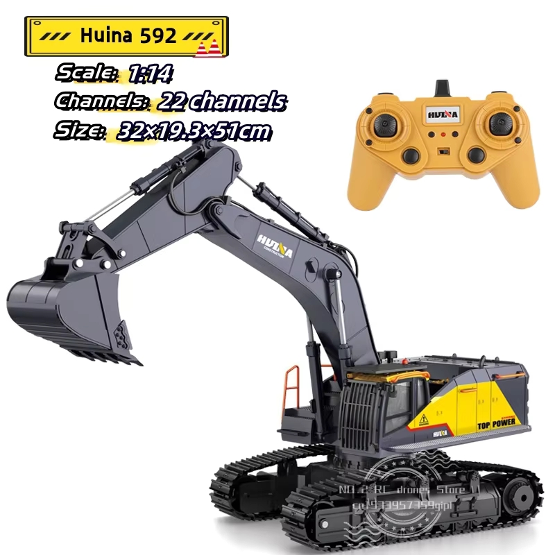 HUINA 592 1:14 Big Remote Cont - Rc Hobby Excavator ulasan dan harga