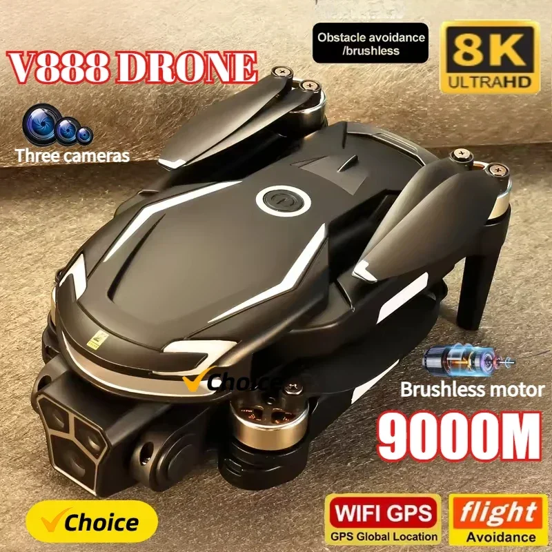 New V888 Drone 8K GPS Triple C - Rc Hobby China ulasan dan harga