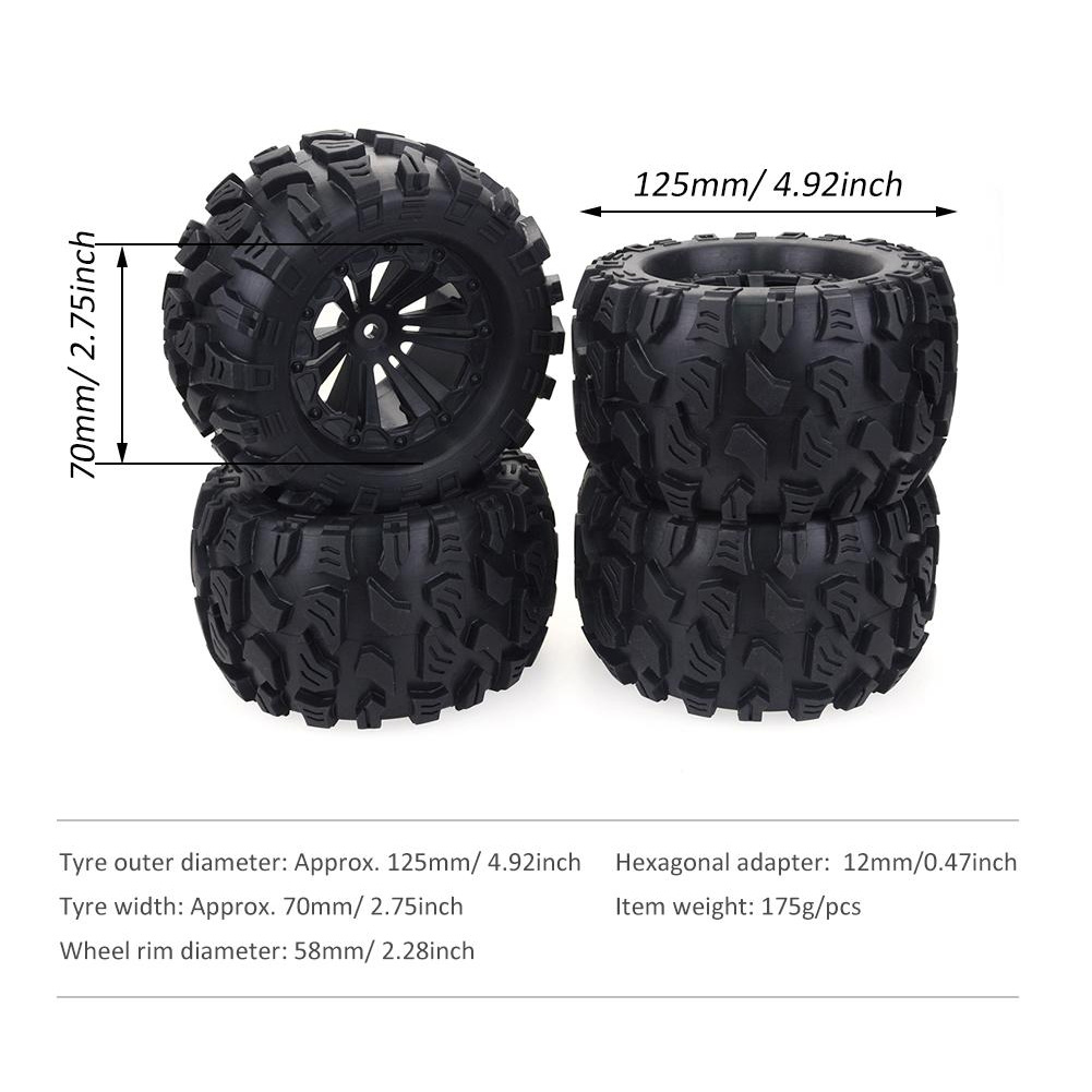 ZD Racing 4PCS 125MM 1/10 Mons - Rc Truck Monster ulasan dan harga