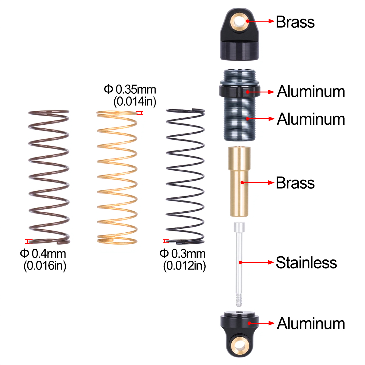 4Pcs Aluminum Shock Absorber 2 - Shock Absorber Rc ulasan dan harga