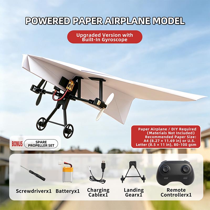 Rc Paper Airplane Kit With Gyr - Rc Hobby Wing ulasan dan harga