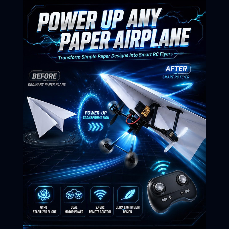 Rc Paper Airplane Kit With Gyr - Rc Hobby Wing ulasan dan harga