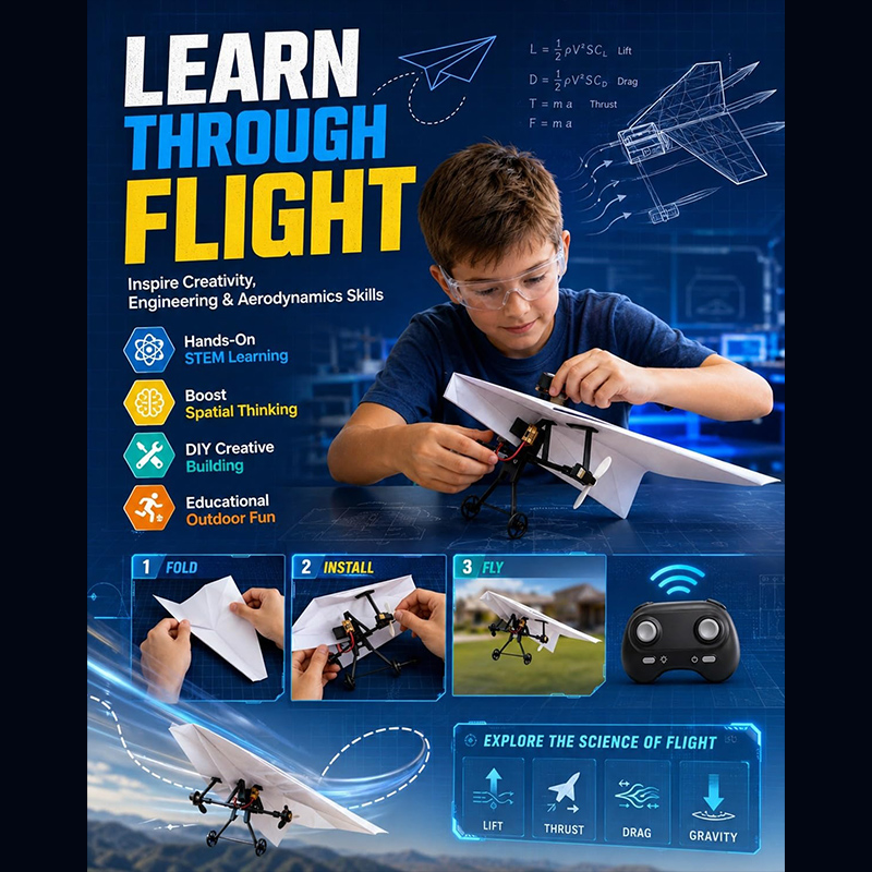Rc Paper Airplane Kit With Gyr - Rc Hobby Wing ulasan dan harga