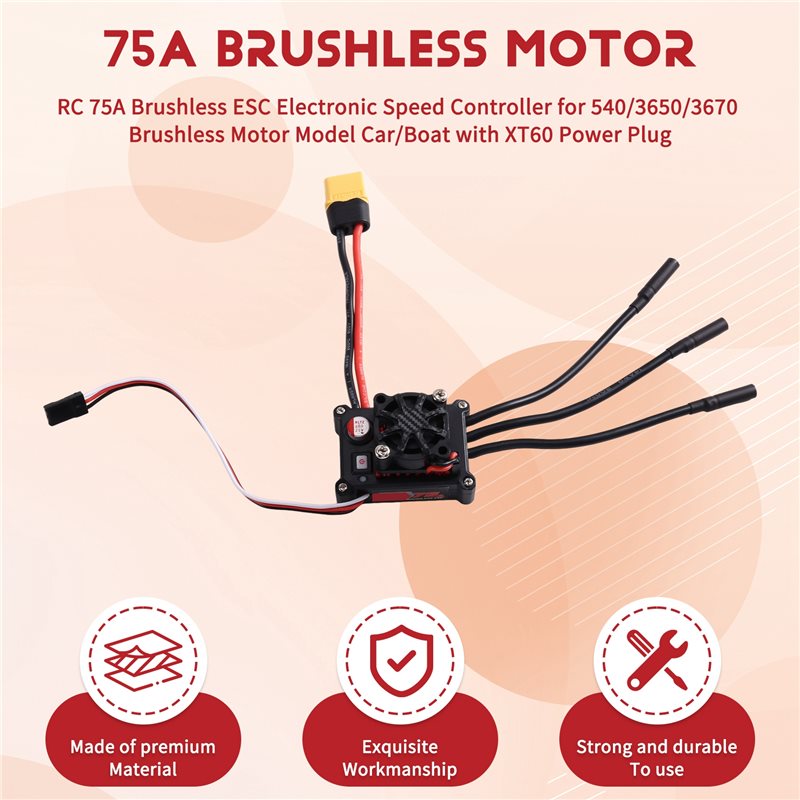 MACH-RC 75A Brushless ESC Elec - Brushless Motor 3650 ulasan dan harga