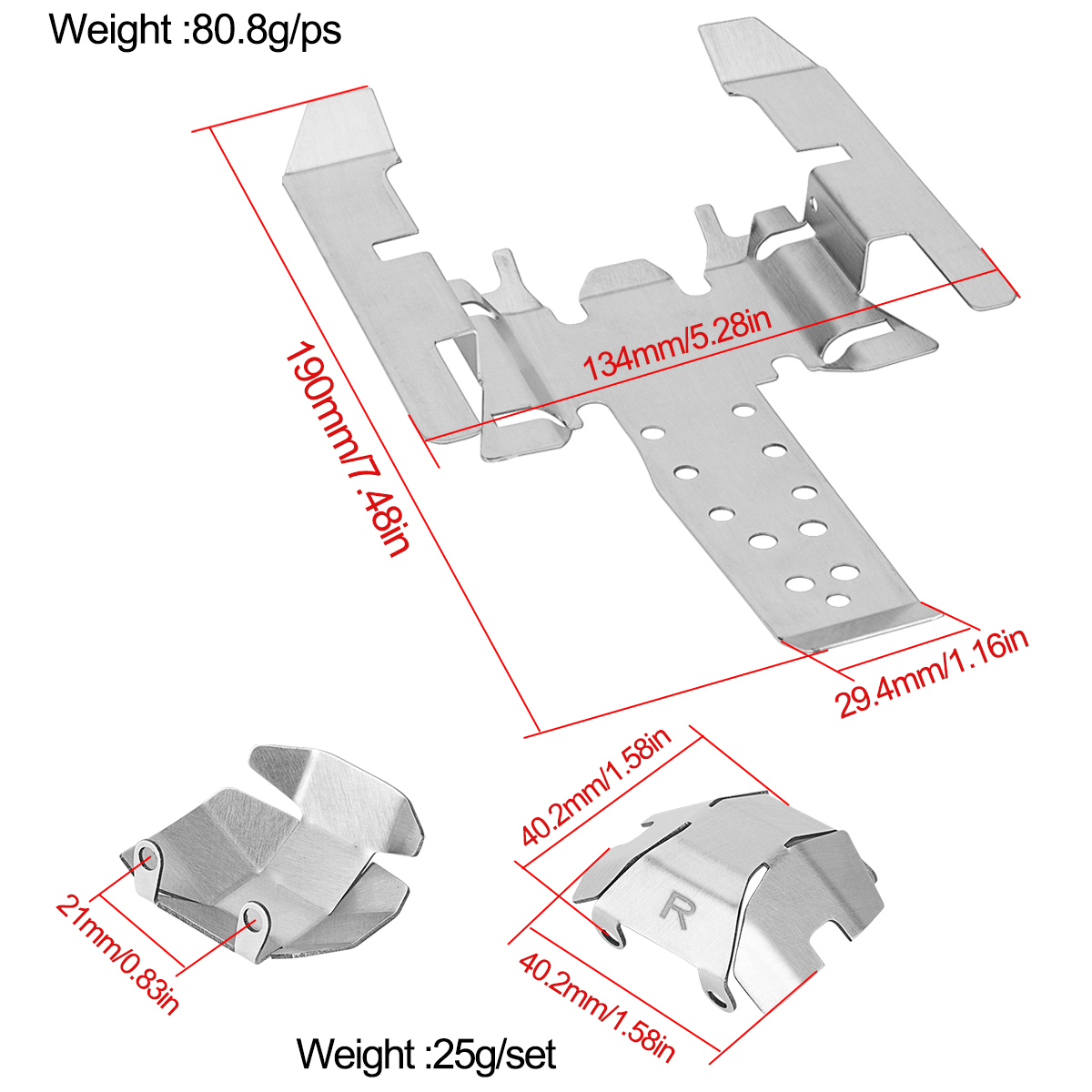 Stainless Steel Skid Plate Cha - Rc Hobby Factory ulasan dan harga